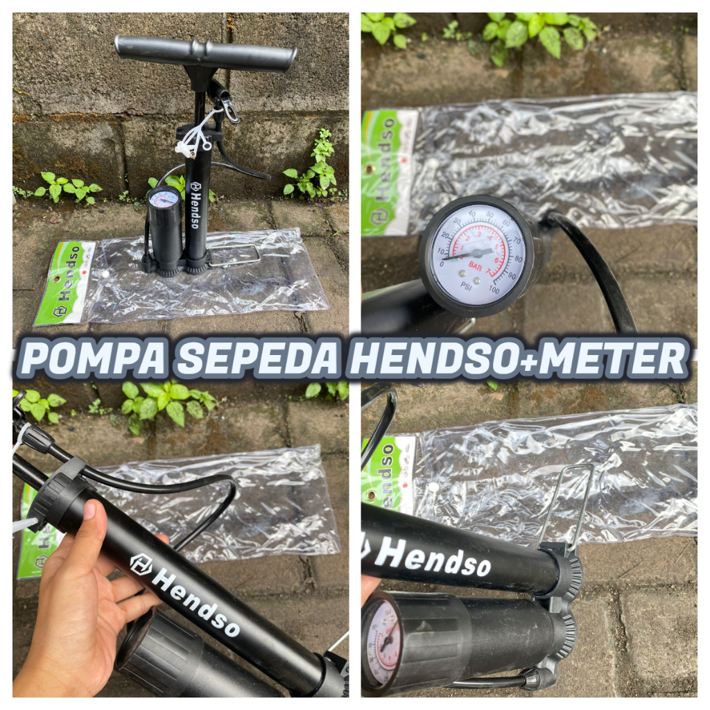 POMPA SEPEDA HENDSO+METER // POMPA UDARA POMPA ANGIN BAN POMPA BAN MOTOR POMPA SEPEDA MOTOR POMPA AN