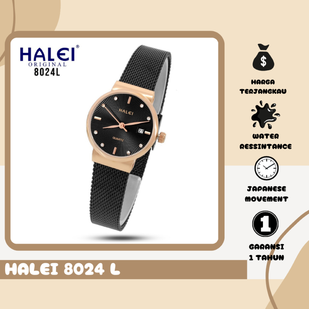 HALEI.ID 8024L - Jam Tangan Original Tahan Air Garansi 1 Tahun