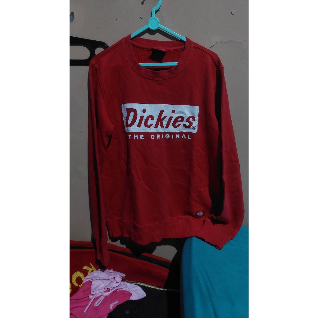 Crewneck CN Dickies DC Merah Maroon Like New Size M