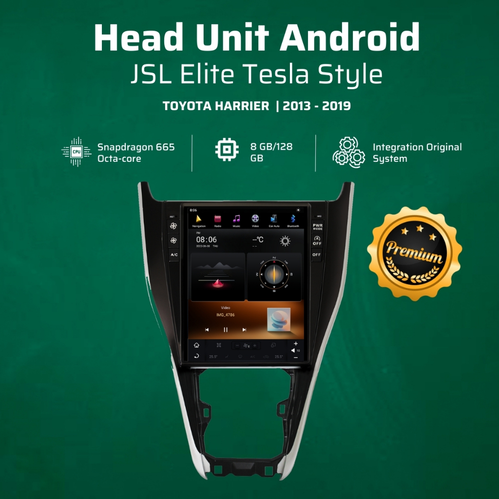 HEAD UNIT ANDROID TESLA - OEM TOYOTA HARRIER 2013 - 2019