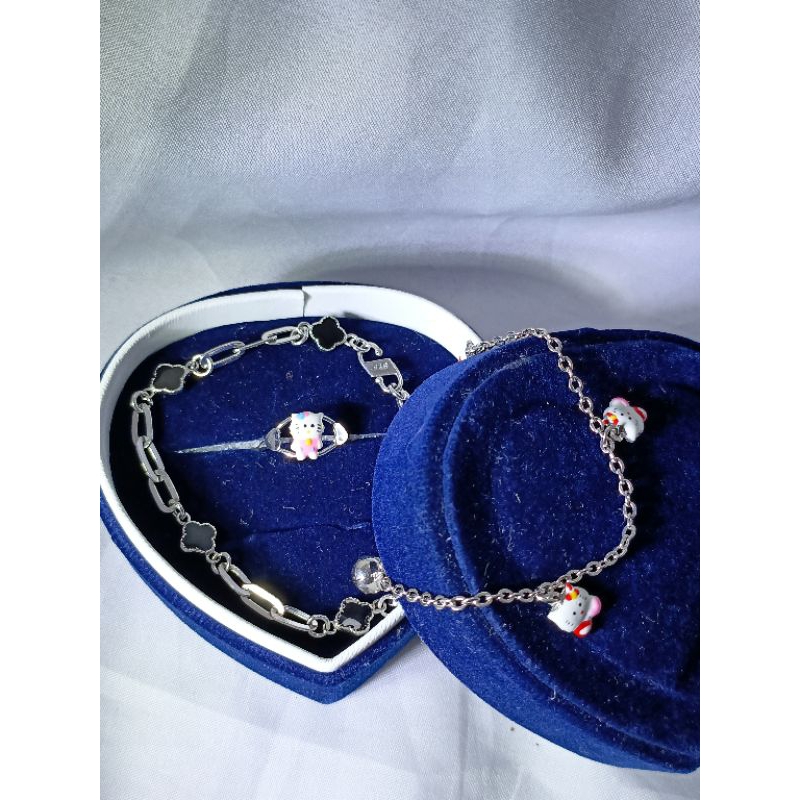 1 set perhiasan perak ( 2 gelang + 2 cincin)