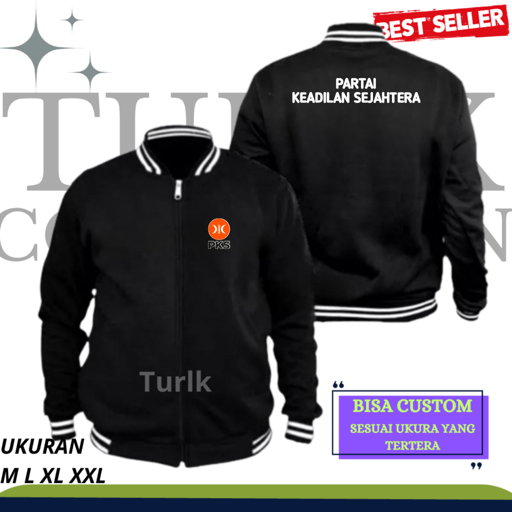 Jaket Partai PKS Jaket Varsity PKS Jaket Bahan Flecee
