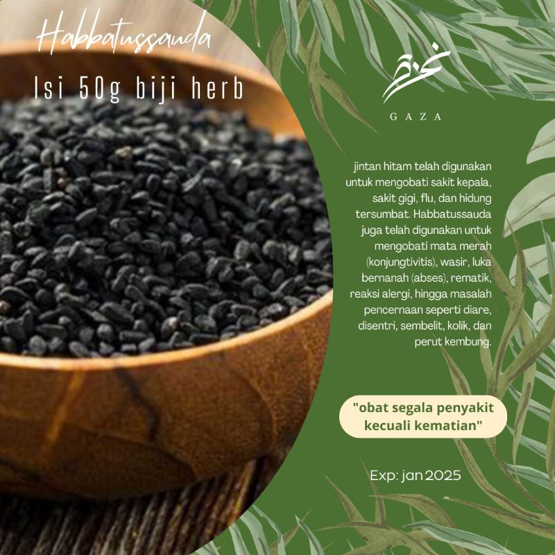 

BIJI HABBATUSSAUDA JINTEN HITAM 50GR