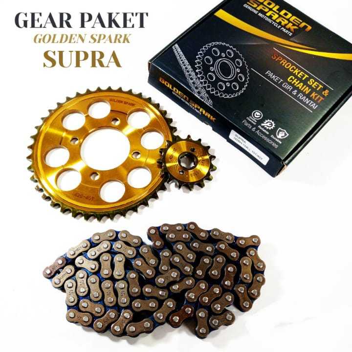 GEAR PAKET GOLDEN SPARK SUPRA 40T DAN SUPRA 45T