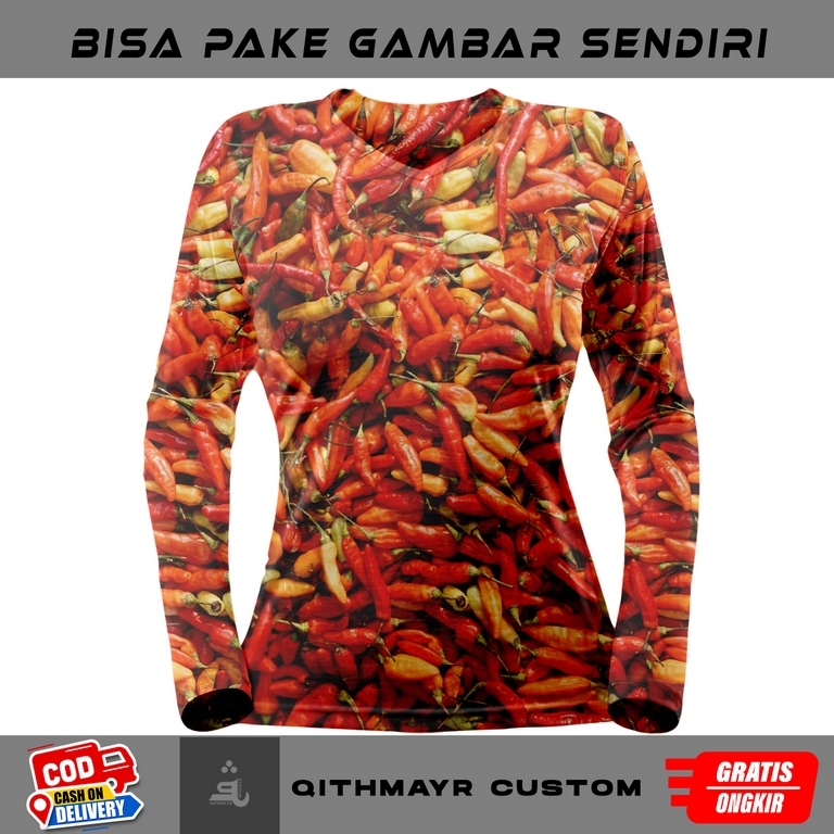 kaos viral wanita motif unik cabe rawit merah | kaos cabe kriting | baju cabe pedas | atasan wanita 