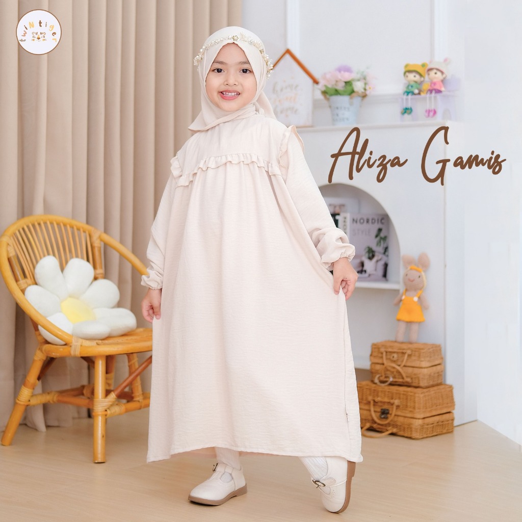 TWIN TIGER -  ALIZA GAMIS HIJAB - Baju Muslim - Baju Lebaran - Gamis Anak - SNI