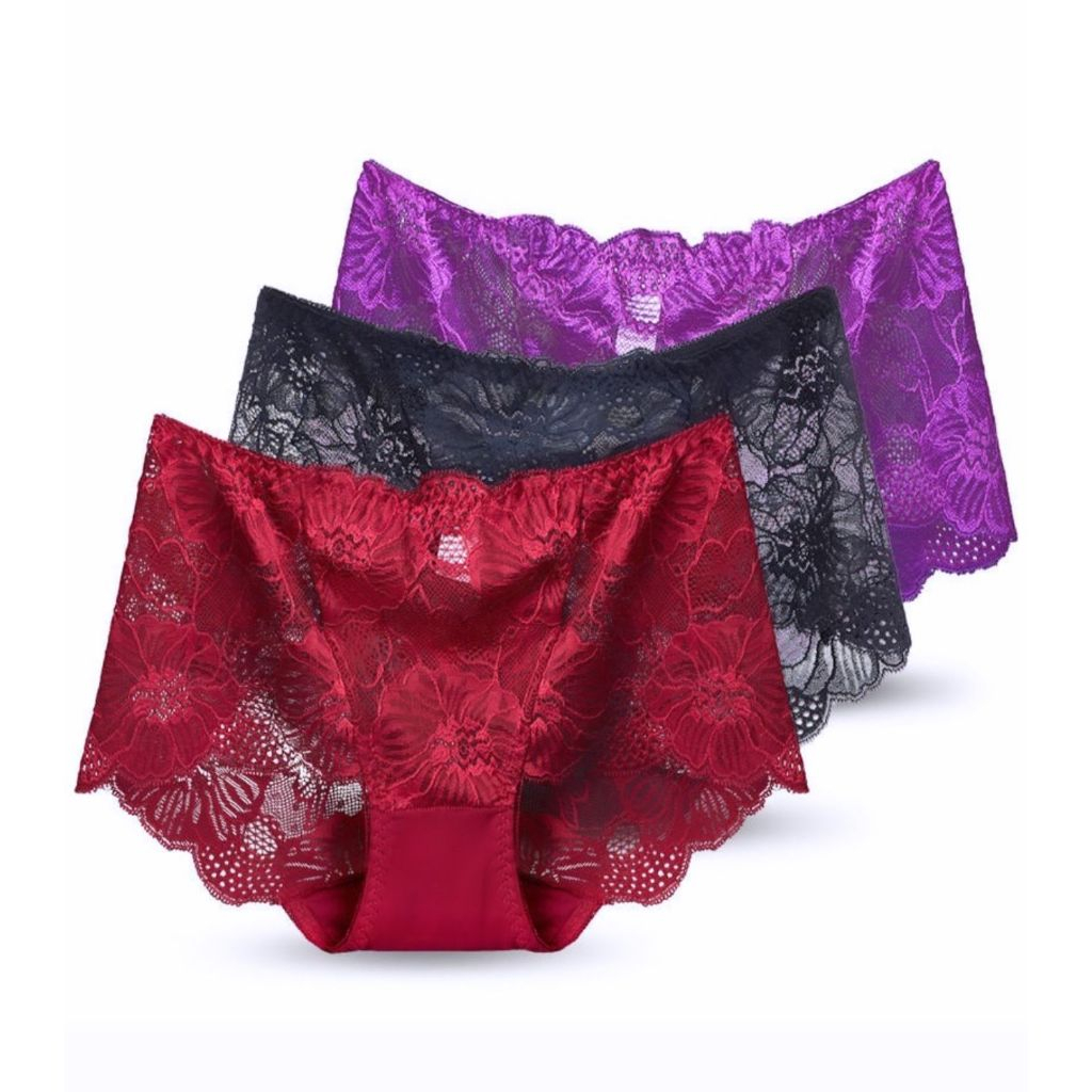 1 LUSIN CD WANITA SEXY TRANSPARAN RENDA BRUKAT