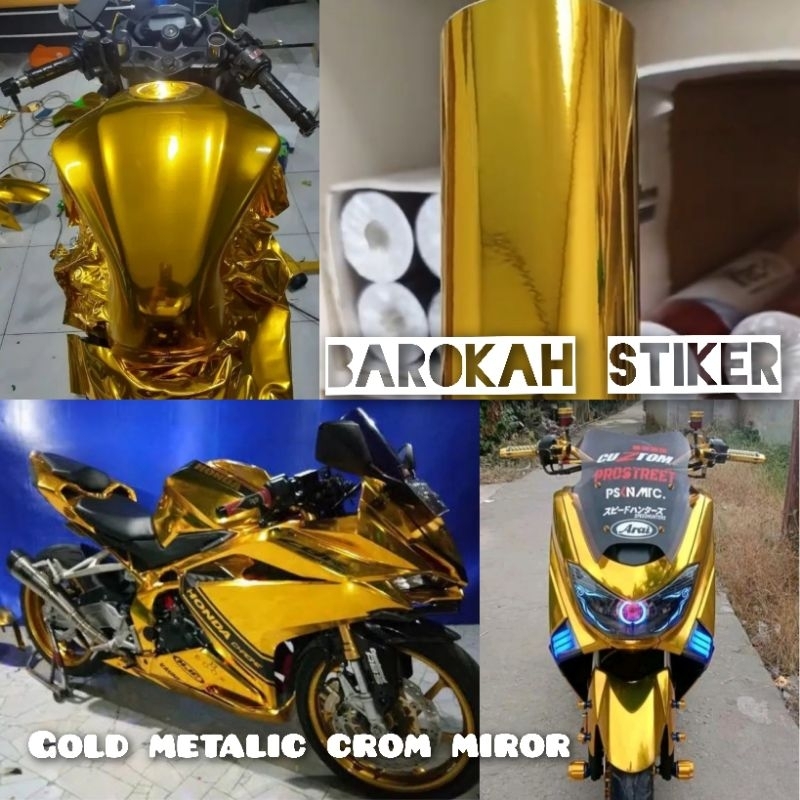 SKOTLET MOTOR WARNA GOLD METALIC CROM MIROR