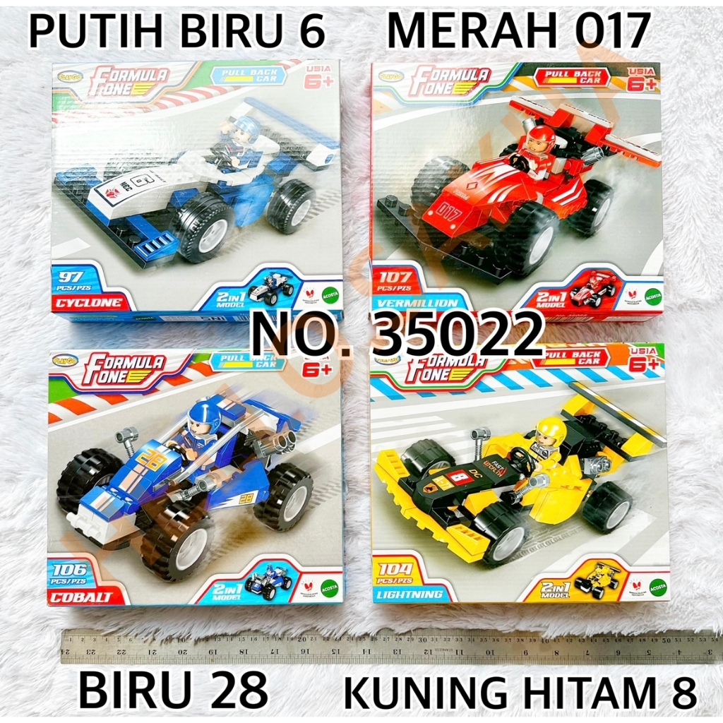 MAINAN NO. 35022 FORMULA ONE F1 MOBIL BALAP MOBILAN RACING CAR TAMIYA BALOK BLOK BLOCK BLOCKS KEMASA