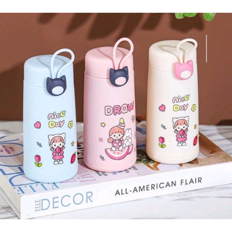 Botol Minum Kaca Nice Day 300Ml / Botol kaca unik