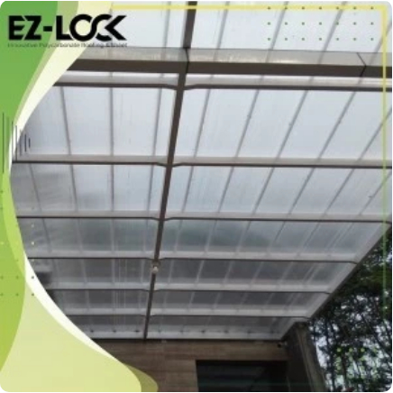 Atap Kanopi EZ-LOCK Policarbonat Roofing & sheet 6mm - 4 Meter