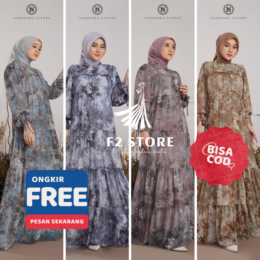 FASHION MUSLIM DRESS MUSLIM GAMIS NADHEERA LUXURY KAZUMI ORIGINAL