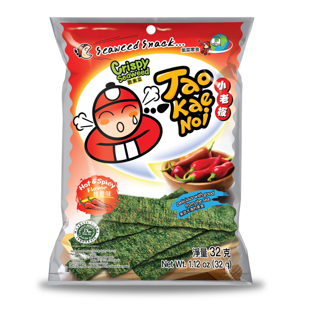 

Tao Kae Noi Hot & Spicy Crispy Seaweed / Rumput Laut Renyah Pedas 32Gr