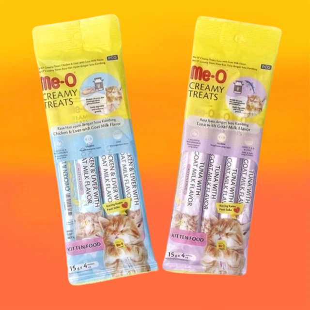 ME-O CREAMY TREATS KITTEN SNACK ANAK KUCING ME-O MEO 60GRAM 15GRX4 MEO SNACK