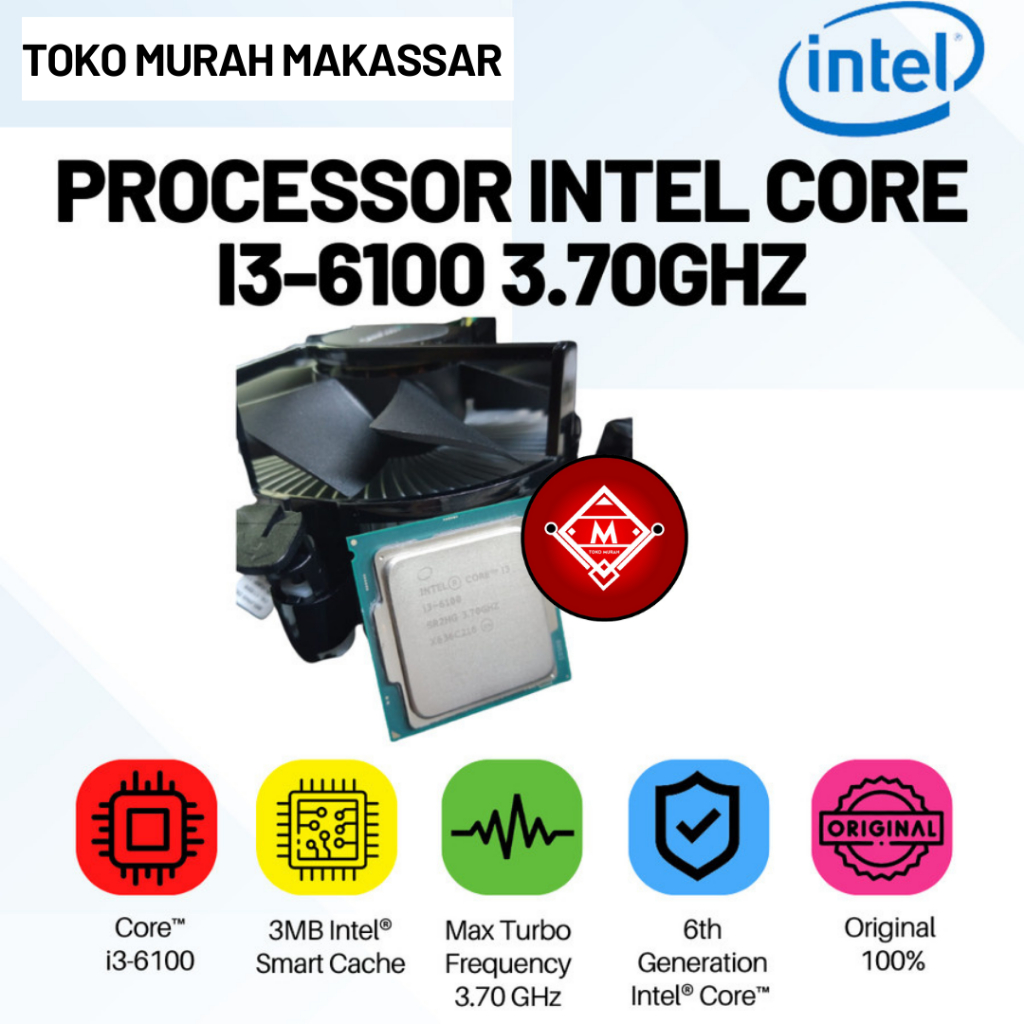 INTEL PROCESSOR I3 - 6100 CORE 3.7 GHZ / PROCESSOR INTEL I3 -6100 / PRO28-INL