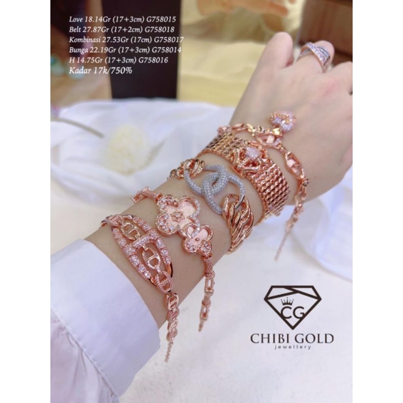 CHIBIGOLD - Gelang tangan emas 750 kadar 17k G758015 - CHIBIGOLD