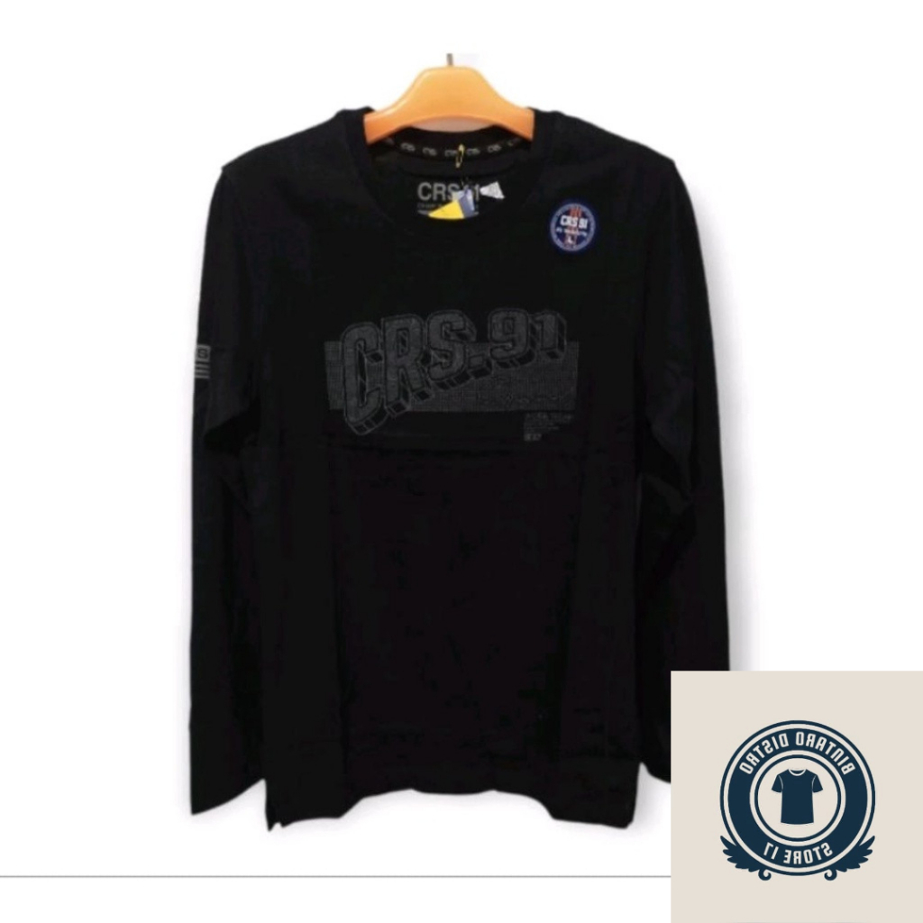 (COD)baju Kaos Distro Lengan Panjang Pria Brand CRS 91 Lengan Panjang Tersedia Ukuran JUMBO Baju Cow