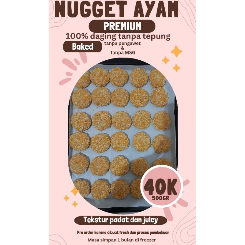 

NUGGET AYAM HOMEMADE 100% daging tanpa tepung, tanpa MSG, tanpa pengawet
