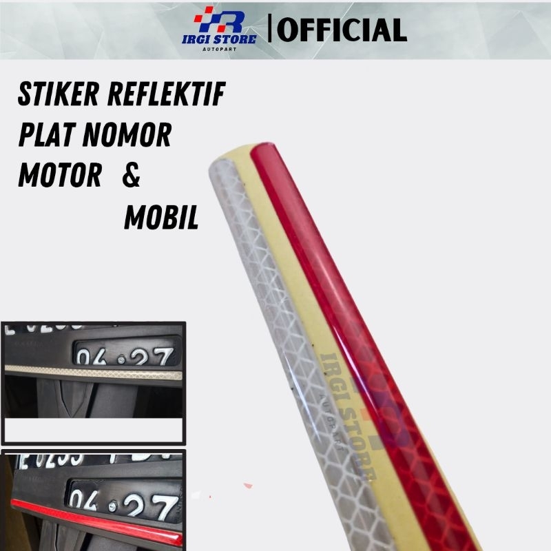 sriker reflektif plat nomor motor mobil - stiker timbul mata kucing