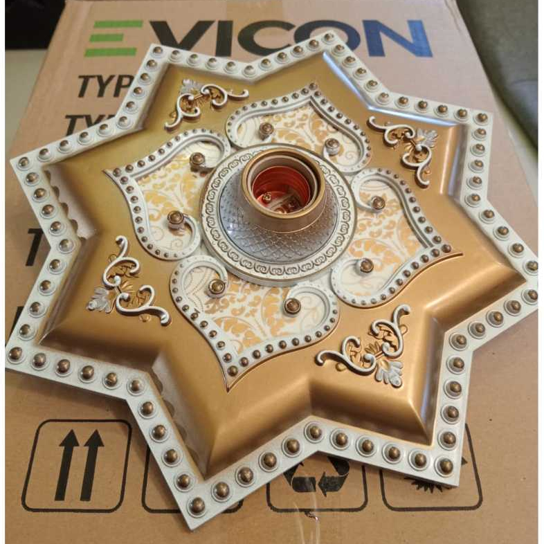 ORNAMEN FITTING LAMPU HIAS 30CM/Fiting hias ornamen plafon 30 cm bahan plastic