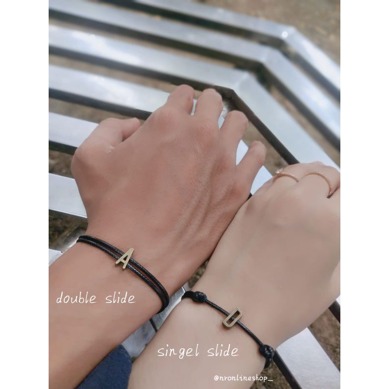 (READY STOK) COD FREE GIFT GELANG INISIAL HURUF BRONZE / GELANG COUPLE / GELANG PASANGAN / GELANG SA