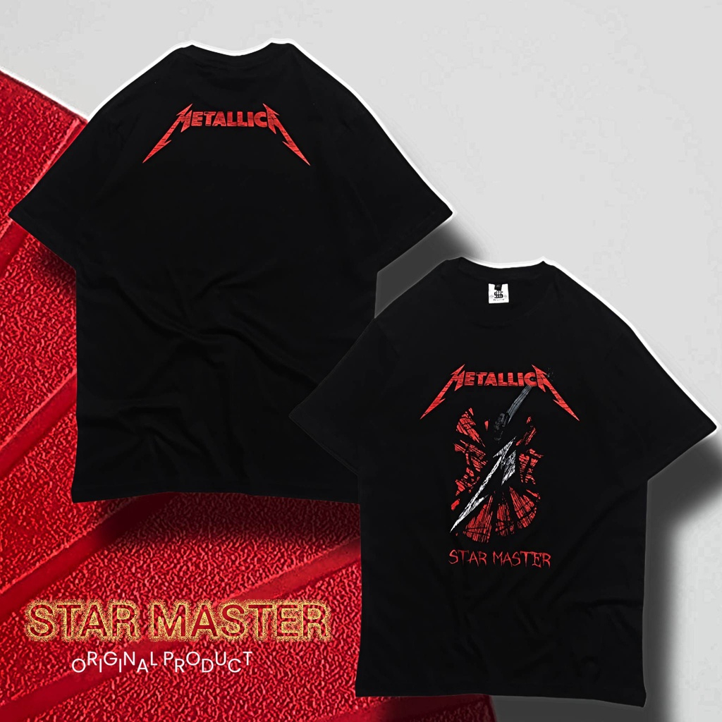Kaos Distro Pria Original STAR MASTER Metallica Warna Hitam Kaos Distro Pria Motif Band Musik Legend