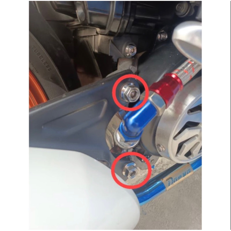 Baut knalpot beat scoopy 2kunci stainless original heng