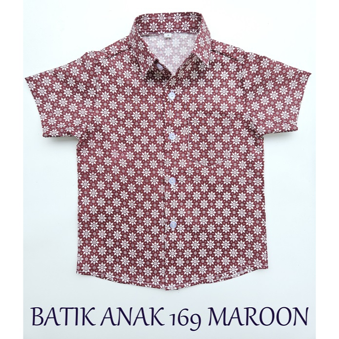 KEMEJA BATIK ANAK KATUN TC 169 MAROON