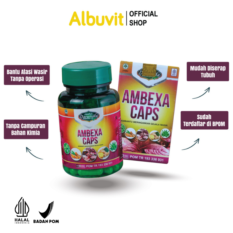 Ambexa Caps Kapsul Ekstrak Daun Ungu plus Untuk Membantu Meringankan Gejalan Wasir
