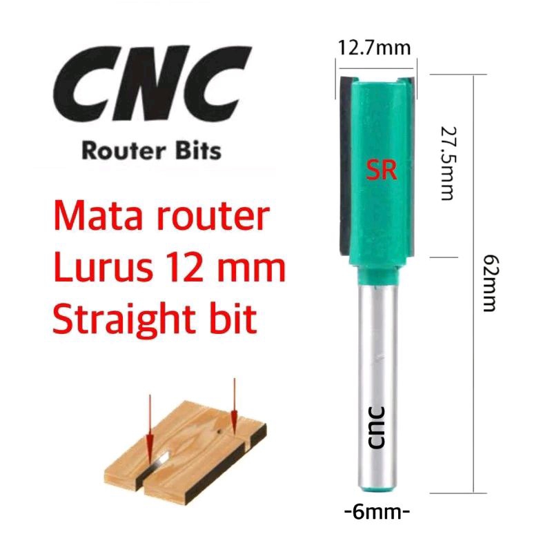 Mata Router/ Profil Lurus 12 mm/ Straight Bits CNC