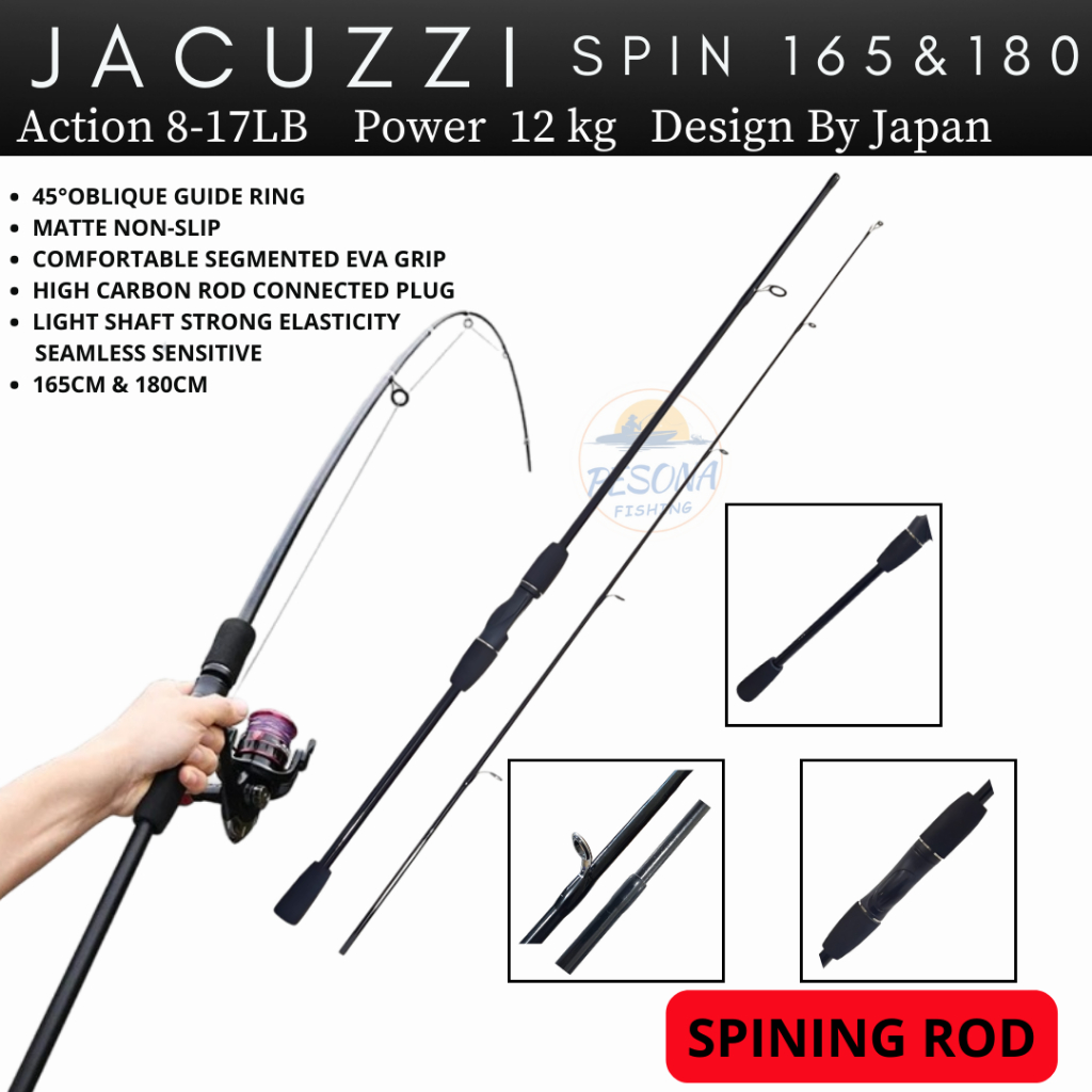 Joran Pancing JACUZZI SPIN Bahan Carbon Composite Ukuran 165 & 180 Kekuatan 12kg Action 8-17lbs