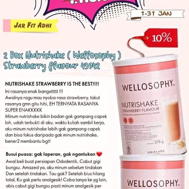 

wellosophy nutrishake strawberry flafour 43942