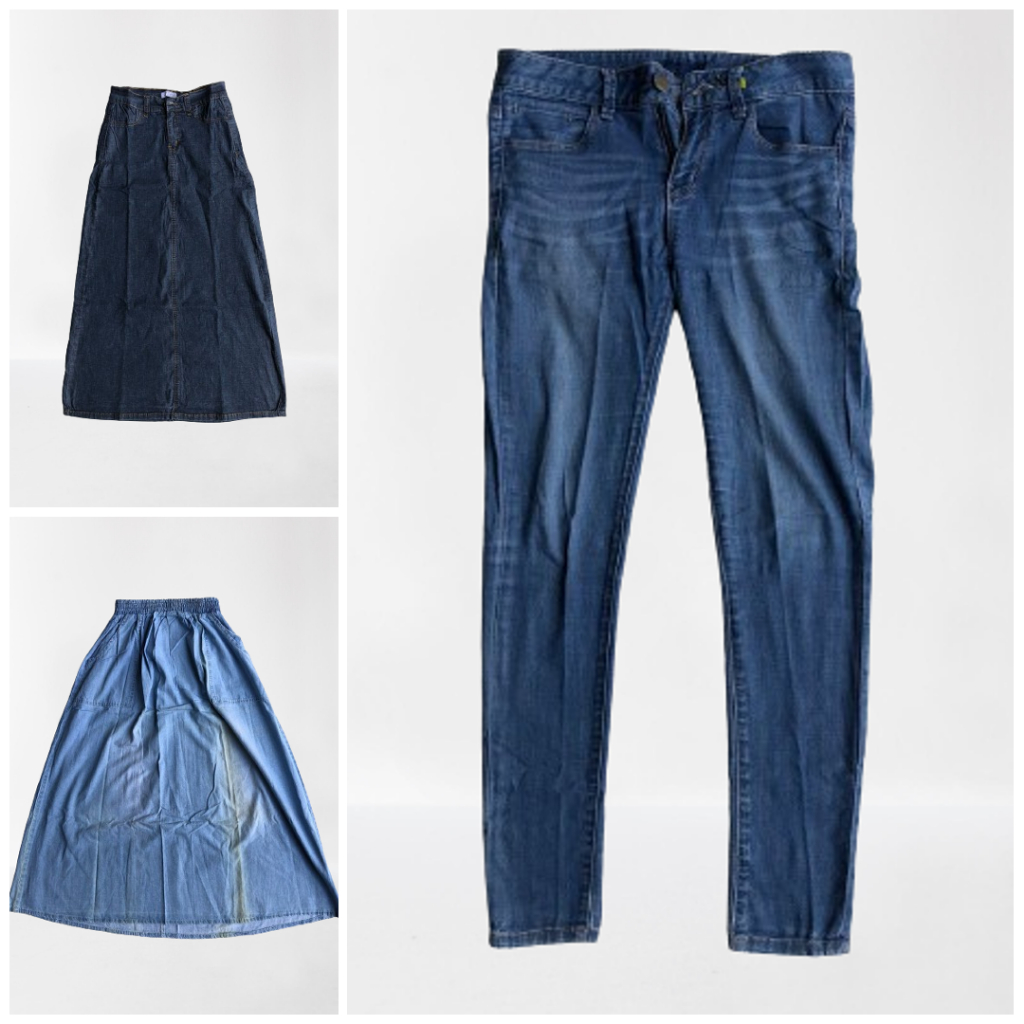 CELANA JEANS DAN ROK JEANS SECOND PRELOVED MURAH MERIAH