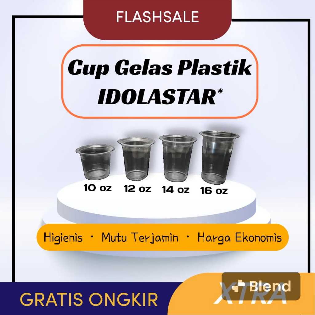 Cup Gelas Plastik Merk Idolastar Original Harga Ekonomis Mutu Terjamin 1 Pack Isi 50pcs
