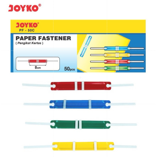 

Paper Fastener Pengikat Kertas Joyko PF-50C Color 1 Box 50 Pcs