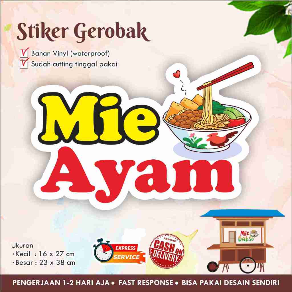 

STIKER KACA GEROBAK VINYL MIE AYAM / LABEL MAKANAN