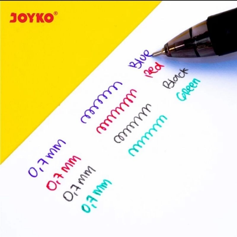 

Pulpen Pen Pena Joyko BP-213 Quaco 0.7 mm 4 warna color BP 213 Half Needle Tip Soft Grip