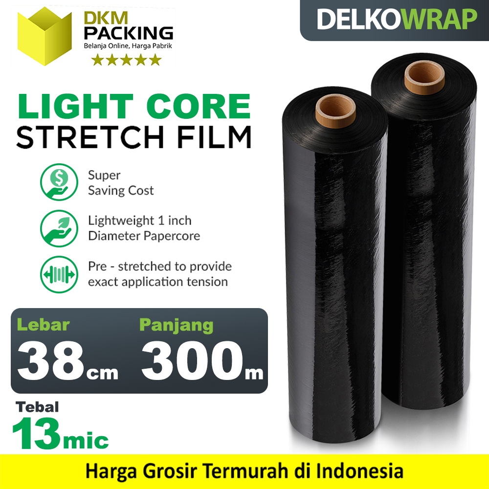 

Plastik Wrapping Premium LIGHTCORE Stretch Film Hitam 38cm x 300m