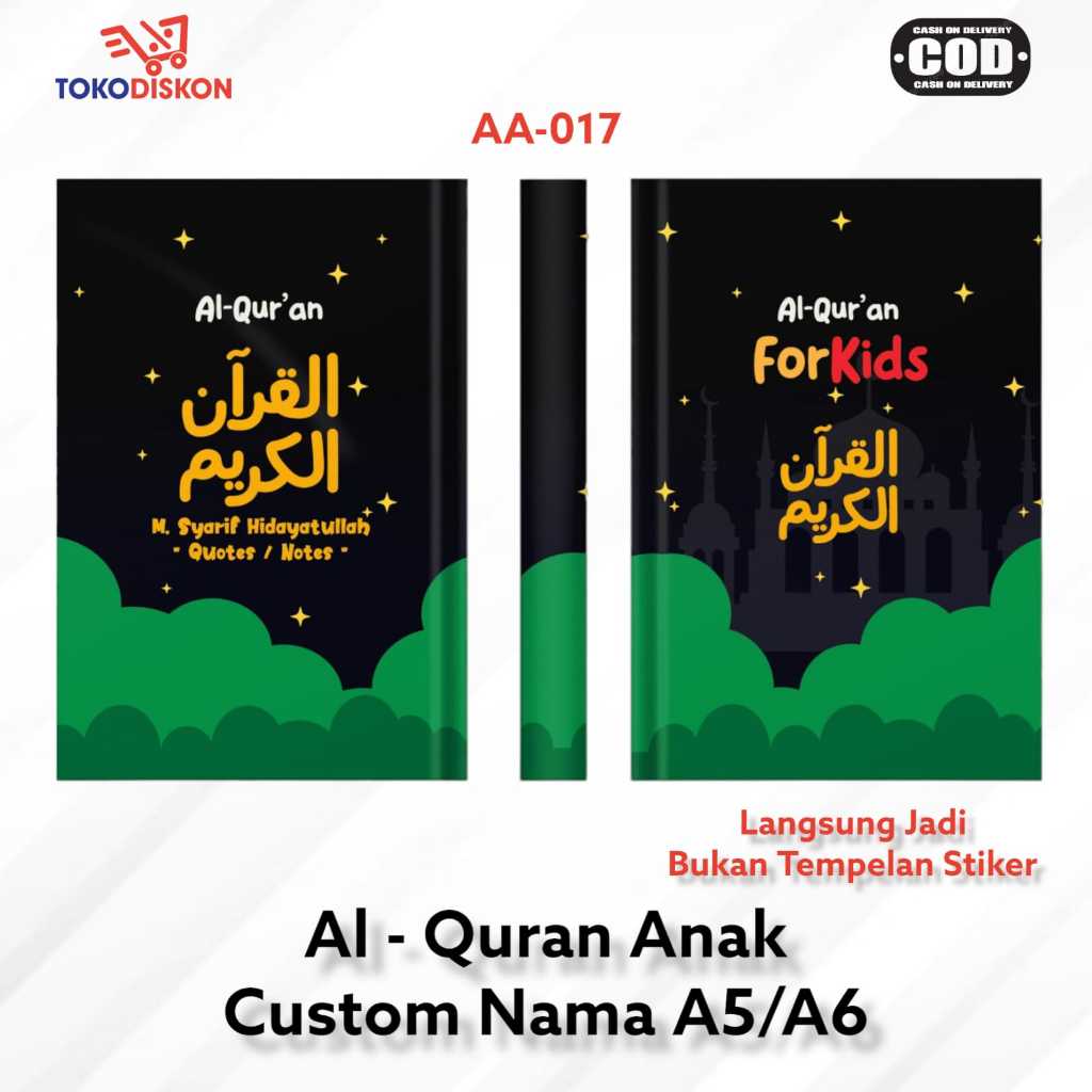 Al Qur'an Anak AA 017 - A5 A6 Quran Custom Tulis Nama Sendiri Alquran Terjemahan