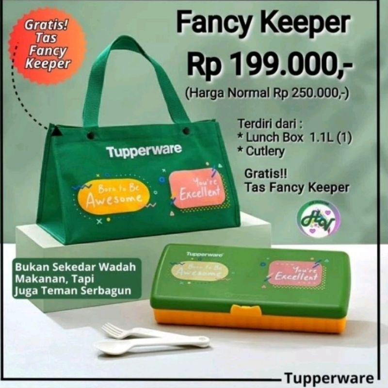 

Tuperware Hijau / Ungu Lunch Keeper Rectangular Bekal Set