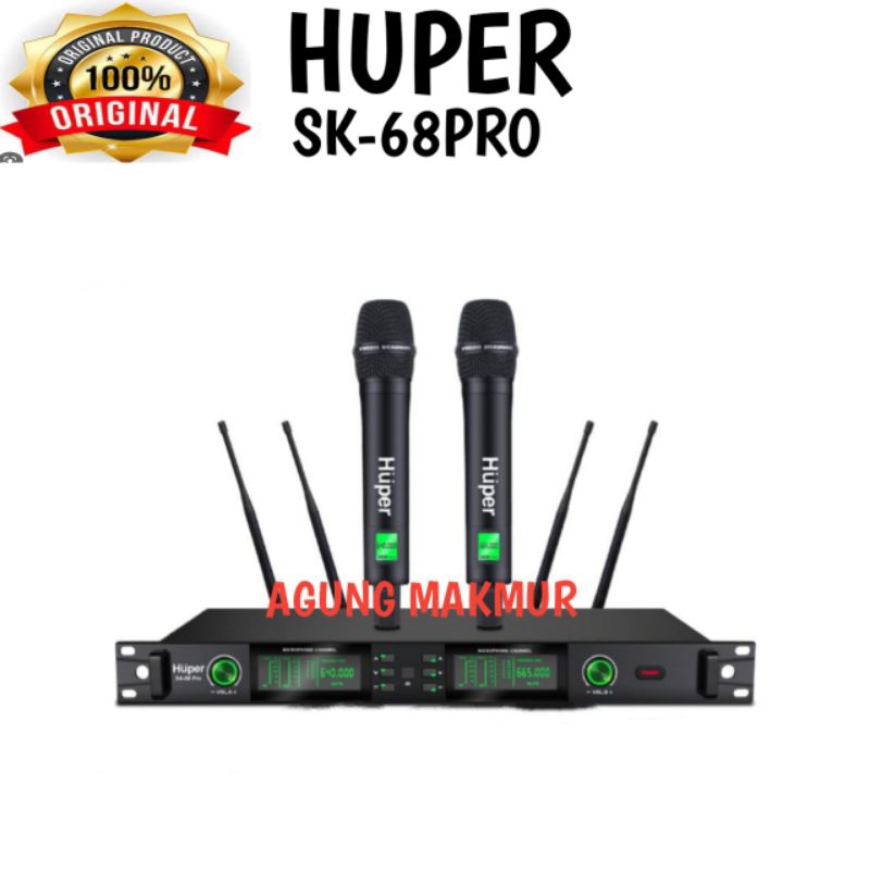Mic Wireless Huper SK-68Pro Original - Mic Huper SK68 pro  - Mic wireless Huper SK 68PRO