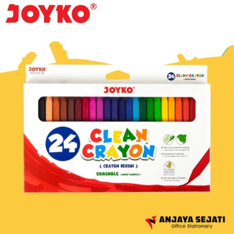 

Clean Crayon Joyko | Crayon Erasable 24 Warna
