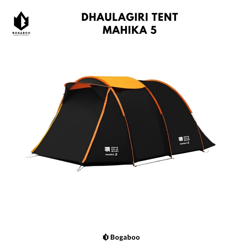Tenda Dhaulagiri MAHIKA 5  - Tenda tunnel Camping Kapasitas 5 Person  - Tenda Hiking Double Layer - 