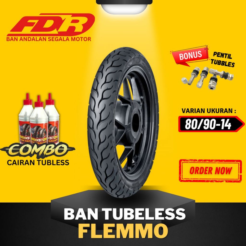 [READY COD] BAN FDR FLEMMO 80/90-14 RING 14 / BAN FDR TUBELESS TUBLES RING 14 ( 80/90-14 ) BAN FDR TUBLES RING 14 / BAN MOTOR MATIC MIO VARIO BEAT SPACY SCOOPY