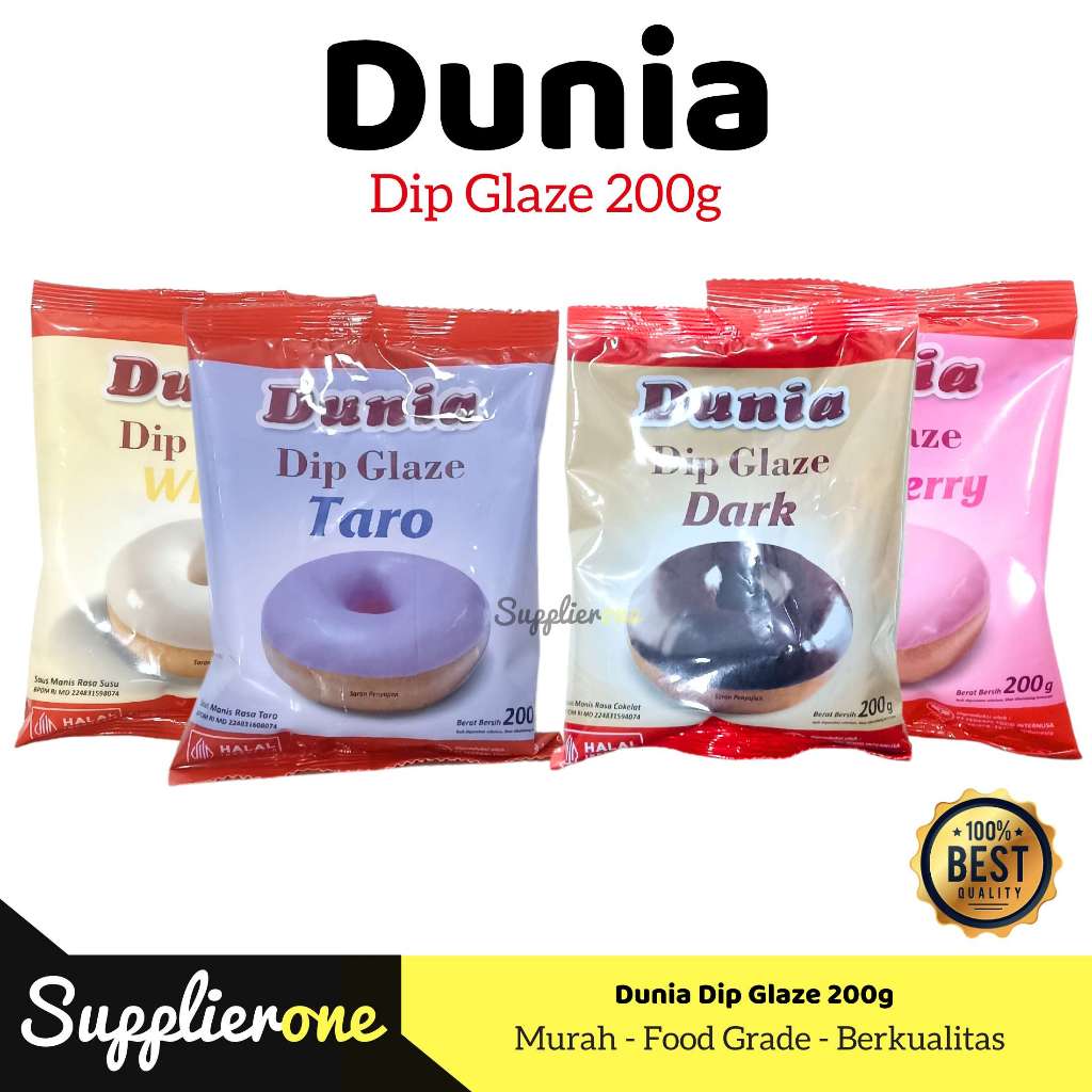 

Dunia Dip Glaze 200g / Saus Manis Dunia Dip Glaze / Dunia Dip Glaze Saus Manis 200gr / Toping Donat / Saus Donat / Selai Donat
