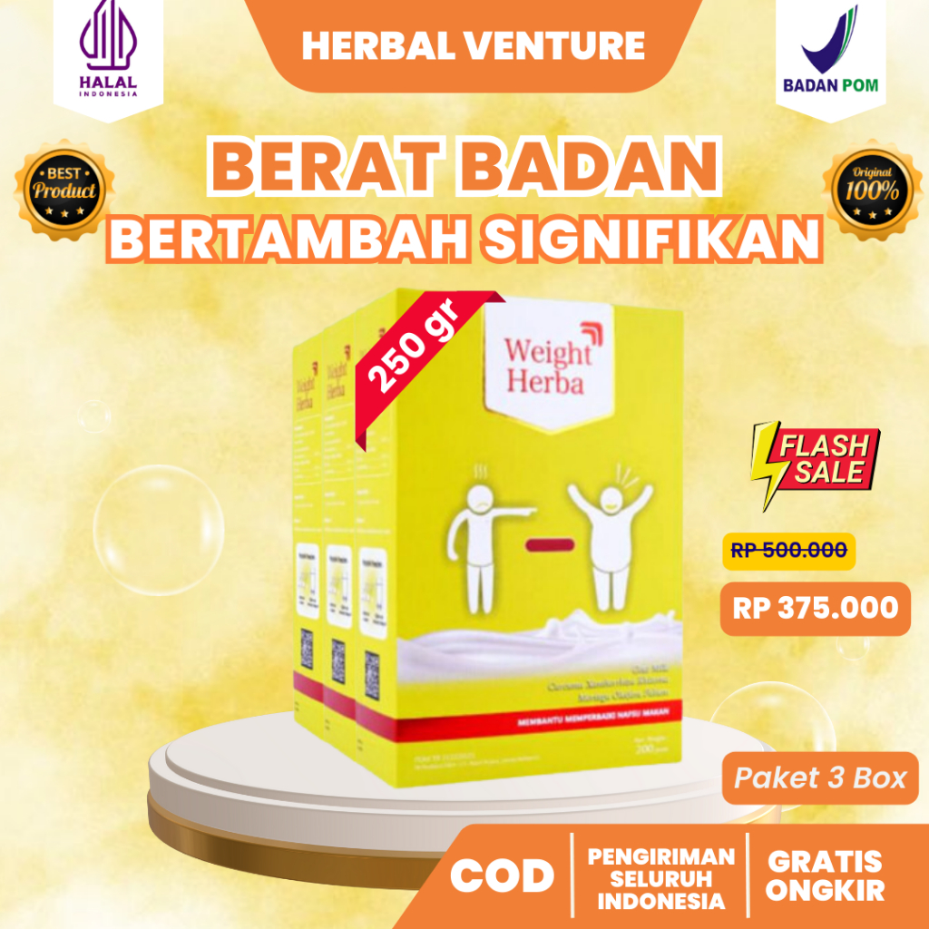 

WEIGHT HERBA 3 BOX- WEIGHT HERBA SUSU PENAMBAH PENGGEMUK BADAN BADAN 100% ORIGINAL LIVE COD