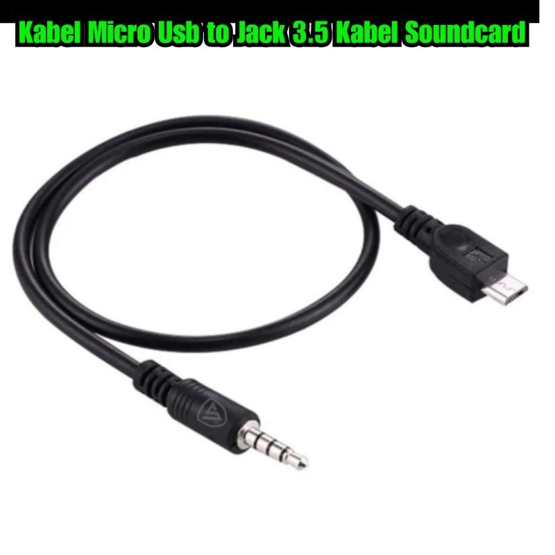 Kabel soundcard micro usb to jack 3.5 Converter Micro usb ke jack audio male