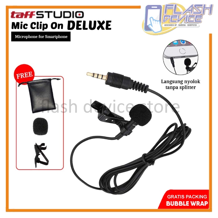 Microphone Clip on TRRS 4 Pole Jack 3.5mm for Smartphone / Laptop