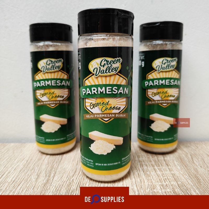 

Keju Parmesan Green Valley 80gr - Parmesan Bubuk Grated Cheese Halal