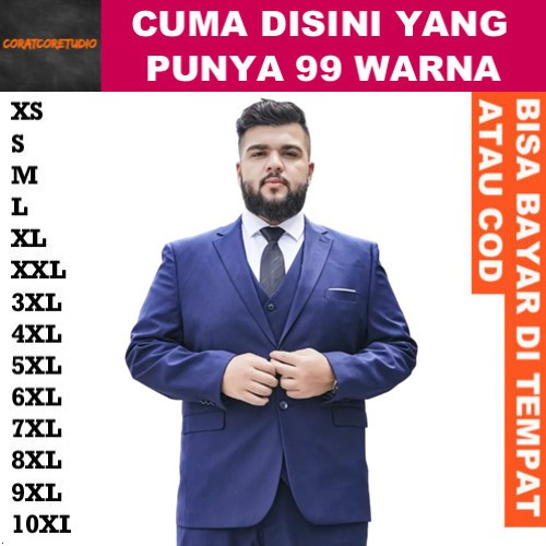 99 WARNA Blazer Pria Jas Cowok JAS BIRU SIZE JUMBO / JAS PRIA UKURAN BESAR / JAS NIKAH UKURAN JUMBO 